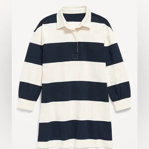 Striped Kids Rugby Shirt - Navy and White